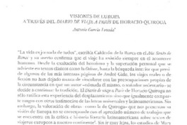 Visiones de Europa a través del Diario de Viaje a París de Horacio Quiroga