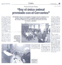 Soy el único animal premiado con el Cervantes
