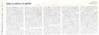 Sobre la cultura y la opinión