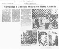 Homenaje a Gabriela Mistral en Tierra Amarilla
