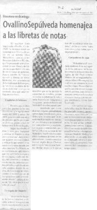 Ovallino Sepúlveda homenajea a las libretas de notas