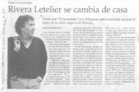 Rivera Letelier se cambia de casa