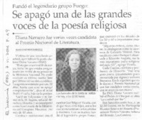 Se apagó una de las grandes voces de la poesía religiosa