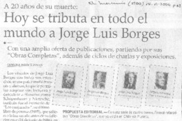 Hoy se tributa en todo el mundo a Jorge Luis Borges