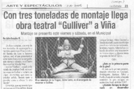 Con tres toneladas de montaje llega obra teatral "Gulliver" a Viña