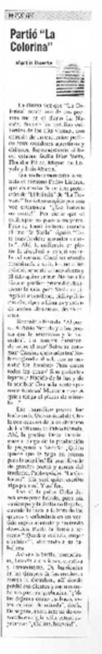Partió "La Colorina"
