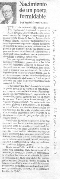 Nacimiento de un poeta formidable