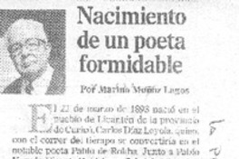 Nacimiento de un poeta formidable