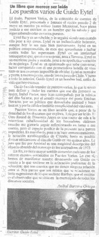 Los Puestos varios de Guido Eytel