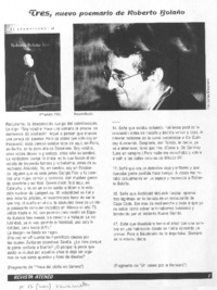 Tres, nuevo poemario de Roberto Bolaño