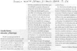 Claudio Matte : educador y filántropo