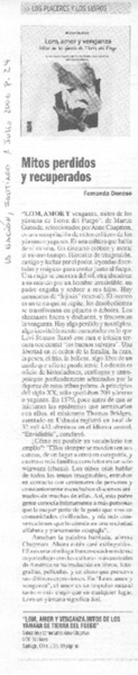 Mitos perdidos y recuperados