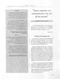Eros y muerte, un acercamiento a la voz de los poetas.