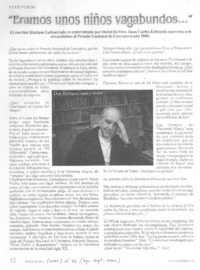 "Éramos unos niños vagabundos...". [entrevista]