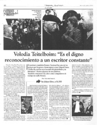 "Es el digno reconocimiento a un escritor constante"