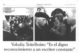 "Es el digno reconocimiento a un escritor constante"