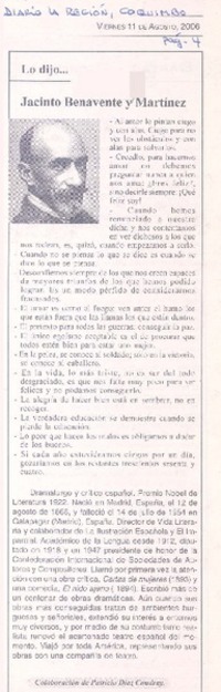 Lo dijo -- Jacinto Benavente y Martínez