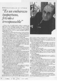 "Es un embarazo inoportuno, frívolo e irresponsable" (entrevista)