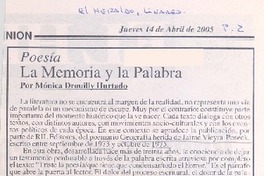 Poesía : La memoria y la palabra