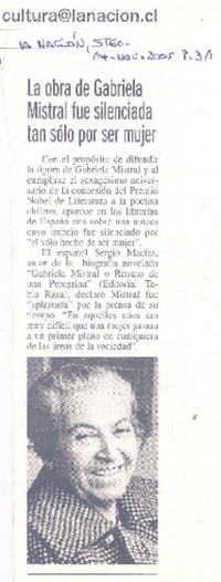 La Obra de Gabriela Mistral fue silenciada tan solo por ser mujer