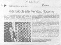 Poemario de Ester Mendoza Riquelme