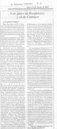 Los gatos de Baudelaire y el de Cortázar