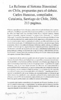 La reforma al sistema binominal