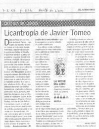 Licantropía de Javier Tomeo