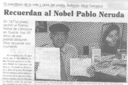 Recuerdan al Nobel Pablo Neruda