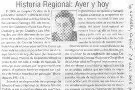 Historia regional: ayer y hoy