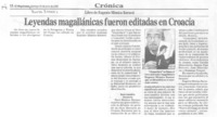 Leyendas magallánicas fueron editadas en Croacia