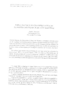 Para una lectura interpretativa de La Poesía Chilena de Juan Luis Martínez