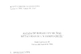 Ratada de Rosabetty Muñoz: metáforas de un tiempo cruel