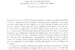 Cervantes Don Quijote diálogo con el autor y su obra