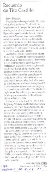 Recuerdo de Tito Castillo