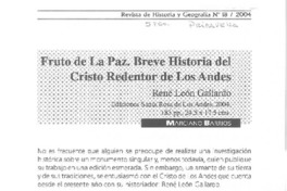 Fruto de La Paz. Breve historia del Cristo Redentor de Los Andes