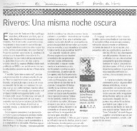 Riveros: una misma noche oscura