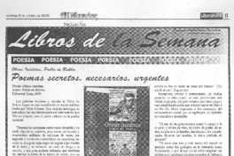 Poemas secretos, necesarios, urgentes