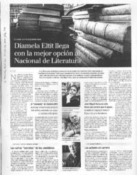 Diamela Eltit llega con la mejor opción al Nacional de Literatura