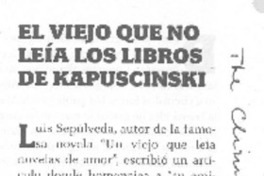 El Viejo que no leía los libros de Kapuscinski