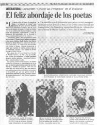 El feliz abordaje de los poetas