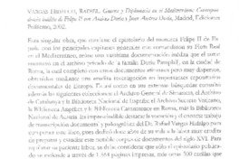 Guerra y Diplomacia en el Mediterráneo: Correspondencia inédita de Felipe II con Andrea Doria y Juan Andrea Doria