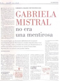 gabriela Mistral no era una mentirosa