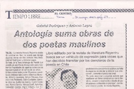 Antologlía suma obras de dos poetas maulinos