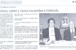 Con poemas, canto y cueca recuerdan a Gabriela (entrevista)