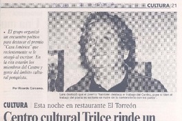 Centro cultural Trilce rinde un homenaje al poeta Omar Lara.