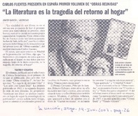 "La literatura es la tragedia del retorno al hogar"
