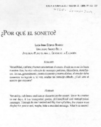 ¿Por qué el soneto?