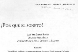 ¿Por qué el soneto?