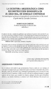 La escritura arqeuológica como reconstrucción biográfica en El gran mal, de Gonzalo Contreras